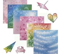 Papel Origami papiroflexia 100 hojas cuadrado de doble cara 15 x 15cm Papel Decorativo Plegable con 12 Diferentes Diseños únicos para proyectos de arte y manualidades