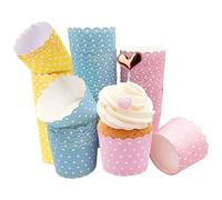 Papel para Cupcakes, 150 unidades, Moldes para Muffins, 5x6x4,7 cm, Papel para Repostería Resistente, Antigrasa, Ideal para Cumpleaños, Bodas, Fiestas y Repostería Casera