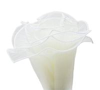 Papel para envolver flores, malla de perlas para ramos, envoltura de flores con borde ondulado fruncido, empaque floral de estilo coreano, 11.02 pulgadas × 12.00 pies