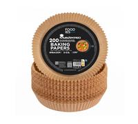 Papel para Freidora de Aire | Pack 200 Moldes de Papel de Horno Desechable Antiadherente | Compatible con Cosori, Cecotec, Philips | Ø16x4,5cm: Air Fryer de 2 a 3.5 L (Freidoras pequeñas/individuales)