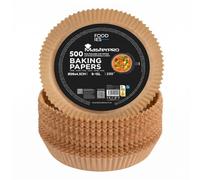 Papel para Freidora de Aire | Pack de 500 Moldes de Papel de Horno Desechable Antiadherente | Compatible con Cosori, Cecotec, Philips| Ø26x4,5cm: Air Fryer de 9.0 L a 12 L/Freidoras tipo Horno