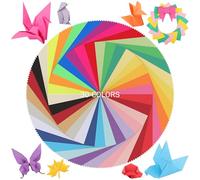 Papel para Origami 210 Hojas, 30 Colores Vividos 10x10cm 80gsm Mini Cuadrado Doble Cara para Niños, Manualidades y Viaje UAP060F