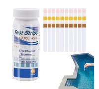 Papel para pruebas de piscina - Tiras para cloro y pH, kit para bañera de hidromasaje | Tiras para prueba de agua 3 en 1 fáciles de leer para uso en piscinas, papel para resultados instantáneos para