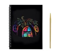 Papel para rascar : bloque de garabatos negro, cuaderno colorante, juego de manualidades mágicas, bocetos creativos sensoriales con palabra de cola | Niños Niños Niñas Sala de juegos Inicio