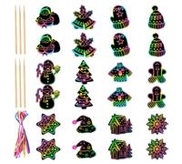 Papel para rascar Navidad, tarjetas para rascar, , juego de manualidades | Colección de de papel de Navidad, suministros de actividades para el aula para decoración de recuerdos de