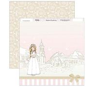 PAPEL PARA REALIZAR SCRAPBOOKIN CON TEMATICA DE COMUNION MARCA DAYKA CON UN TAMAÑO DE 30.5 X 30.5