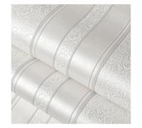 Papel Pared Rollo de papel tapiz rayas no tejidas en relieve 3D for sala estar, dormitorio, decoración del hogar(Light Grey,9.5m x 53cm)