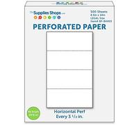Papel perforado, perforaciones cada 3 1/2 pulgadas, horizontal sobre blanco, papel de copia de tamaño legal 24# (resma de 500)