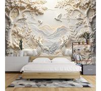 Papel Pintado 3D 300X210Cm Bosque De Ciervos Mural De Pared Fotográfico No Tejido Lujoso Paisaje Natural En Relieve Papel Pintado para Dormitorio Decoración Del Hogar para Sala De Estar 300X21