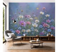 Papel Pintado 3D Arbustos Margaritas 400 × 280 Cm Fotomurales,Realismo Papel Tapiz Grande Murales Fotográfico Paisaje Flores Silvestres Acuarela Decoración De Paredes