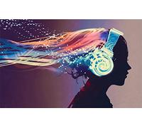 Papel Pintado 3D Auriculares Música Belleza Papel Tapiz Fotomurales Moderno Murales -songqians-15120-430cmx300cm