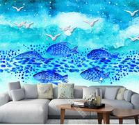 Papel Pintado 3D Aves Del Mar Papel Tapiz Fotomurales Moderno Murales -songqians-21045-300cmx210cm