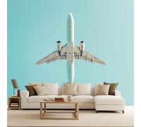 Papel Pintado 3D Avión Tejido No Tejido Papel Tapiz Fotomurales Avión Cielo azul Moderno Murales Minimalismo Diseno Fotográfico Dormitorio Salón -366x256cm