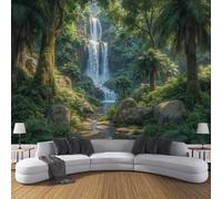 Papel Pintado 3D Bosque Vides 150×105cm Fotomurales Tejido No Tejido, Verde Papel Tapiz Grande Murales Fotográfico Antiguo Sendero Decoración de Paredes