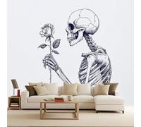 Papel Pintado 3D Calavera Tejido No Tejido Papel Tapiz Fotomurales Gótico Moderno Murales Art Decó Diseno Fotográfico Dormitorio Salón -366x256cm