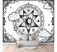 Papel Pintado 3D Círculo Mágico 200x140 cm Fotomurales Tejido No Tejido, Estrellas Y Luna Papel Tapiz Grande Murales Fotográfico Moderno Decoración de Paredes