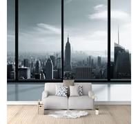 Papel pintado 3D con diseño de paisaje de Nueva York fuera de la ventana, 250 x 175 cm, mural fotográfico no tejido, para salón, dormitorio, habitación infantil, oficina, fácil de instalar
