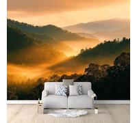 Papel pintado 3D con paisaje natural, amanecer, grandes montañas ahumadas, decoración del hogar, para sala de estar, dormitorio, habitación de los niños, papel pintado fotográfico no tejido, 450 x 315