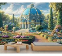 Papel pintado 3D de castillo, mural de pared de castillo, murales de jardín para habitación de niños, sala de estar, dormitorio, sofá, TV, decoración de fondo - 390 x 260 cm