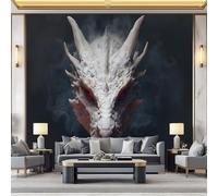 Papel pintado 3D de criaturas de fantasía, dragón blanco, decoración del hogar, para sala de estar, dormitorio, habitación de los niños, papel pintado fotográfico no tejido, 400 x 280 cm, mural de