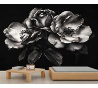 Papel pintado 3D de flores marchitas, mural de pared de flores grises, murales de flores para inquilinos, sala de estar, dormitorio, pasillo, decoración de fondo de TV, 250 x 175 cm