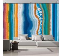 Papel Pintado 3D Diseños Espuma Con Rayas Colores 400 × 280 Cm Fotomurales Tejido No Tejido,Realismo Papel Tapiz Grande Murales Fotográfico Diseño Abstracto Minimalista Decoración De Paredes