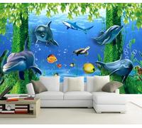 Papel Pintado 3D El País De Las Maravillas Del Fondo Marino Azul Papel Tapiz Fotomurales Moderno Murales -songqians-25379-400cmx280cm