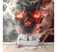 Papel Pintado 3D Esqueleto 300x210 cm Fotomurales Tejido No Tejido, Fumar Papel Tapiz Grande Murales Fotográfico Moderno Decoración de Paredes