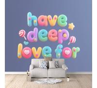 Papel Pintado 3D Estoy Profundamente Enamorado De Ti 200x140 cm Fotomurales Tejido No Tejido, Papel Tapiz Grande Murales Fotográfico Moderno Decoración de Paredes