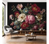 Papel Pintado 3D Flores Peonía Y Amapola 450 × 315 Cm Fotomurales,Realismo Papel Tapiz Grande Murales Fotográfico Flores Clásicas Europeas Decoración De Paredes
