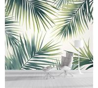 Papel Pintado 3D Hojas Palma Verdes 400 × 280 Cm Fotomurales Tejido No Tejido,Realismo Papel Tapiz Grande Murales Fotográfico Plantas Tropicales Decoración De Paredes