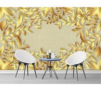 Papel Pintado 3D Las Hojas Doradas Vuelven A La Antigüedad Papel Tapiz Fotomurales Moderno Murales -songqians-24146-400cmx280cm