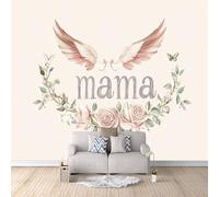 Papel Pintado 3D Mamá Tela no Tejida Fotomurales Alas Modernas Papel Pintado 400x280 cm Poster Resistente Impermeable Fácil de Limpiar Cafeterías Galerías Oficinas Murales Decorativos Pared