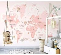 Papel Pintado 3D Mapa Del Mundo Rosa Dibujado A Mano Animales Del Mar Fotomurales 3D TV Fondo Pared Murales Papel Tapiz Moderno