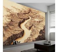 Papel Pintado 3D Naturaleza Cañón Río Rayas 200An x 140Al cm, Mural de Pared de Tejido no Tejido Colonial para Habitación Infantil Salón - Papel Pintado Decoración Fotográfica Moderna Resistente