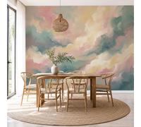 Papel Pintado 3D Nube Degradado Ensueño Pintura Al Óleo Abstracta Sobre Mármol 400X280Cm Beige Xxl Fotomurales Tejido No Tejido Murales Decorativos Pared Papel Tapiz Moderna Dormitorio Para La Sala