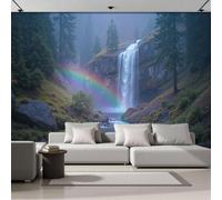 Papel Pintado 3D Paisaje Acuático De Bosque De Montaña Oscura 400x280cm