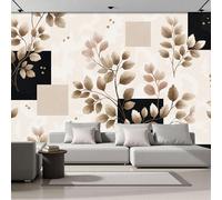 Papel Pintado 3D Patrones Hojas Bloques Colores Geométricos 400 × 280 Cm Fotomurales Tejido No Tejido,Realismo Papel Tapiz Grande Murales Fotográfico Arte Minimalista Decoración De Paredes