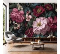 Papel Pintado 3D Peonía Tulipán 350 × 256 Cm Fotomurales,Realismo Papel Tapiz Grande Murales Fotográfico Flores Naturaleza Muerta Clásica Decoración De Paredes