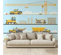 Papel pintado 3D personalizado Gran Mural de Dibujos Animados Vehículo de Construcción Fotomural Papel no tejido Dormitorio Salón Sofá TV Cafe Restaurante Hotel Fondo de Pared 200 x 140 cm