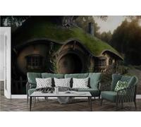 Papel Pintado 3D Personalizado Sin Costura,Casa Hobbit Mural Fotográfico Adecuado Para Salón Dormitorio Fácil De Instalar,Decoración Hogar Para Propietarios Españoles-290X203Cm