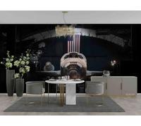 Papel Pintado 3D Personalizado Sin Costura,Lugares De Exhibición De Aviones Mural Fotográfico Adecuado Para Salón Dormitorio Fácil De Instalar,Decoración Hogar Para Propietarios Españoles-430X300Cm