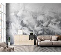 Papel Pintado 3D Plumas Azules Y Blancas Papel Tapiz Fotomurales Moderno Murales -songqians-25557-380cmx255cm