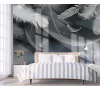 Papel Pintado 3D Plumas Blancas Papel Tapiz Fotomurales Moderno Murales -songqians-23330-200cmx140cm