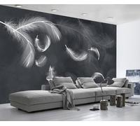 Papel Pintado 3D Plumas Blancas Retro Papel Tapiz Fotomurales Moderno Murales -songqians-20648-200cmx140cm