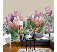 Papel Pintado 3D Ramo Protea Real Sudafricana 200 × 140 Cm Fotomurales Tejido No Tejido,Realismo Papel Tapiz Grande Murales Fotográfico Ilustración Realista Decoración De Paredes