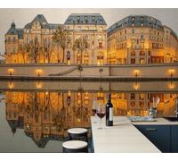 Papel Pintado 3D Reflexiones Sobre El Sena París 250x175cm, Representación Realista De La Arquitectura Europea Papel Tapiz Grande Murales Fotográfico Decoración De Paredes Para Salón Dormitorio