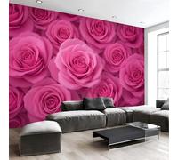 Papel Pintado 3D Rosas Muy Bien Dispuestas 400An×280Al cm Fotomurales Tejido No Tejido, Rojo Papel Tapiz Grande Murales Fotográfico Romance Flores Decoración de Paredes