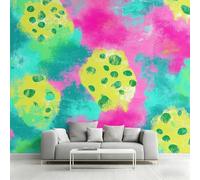 Papel pintado abstracto con estampado de guepardo, rosa, verde y amarillo; papel pintado para dormitorio, leopardo rosa, verde y amarillo; papel pintado fotográfico para salón; papel pintado no tejido