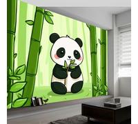 Papel Pintado Animal Pandas Bosque Murales de pared de tamaño personalizado - Fotomurales Tejido No Tejido Dibujos Animados Murales Fotográfico XXL Decoración de Paredes 500 x 280 cm